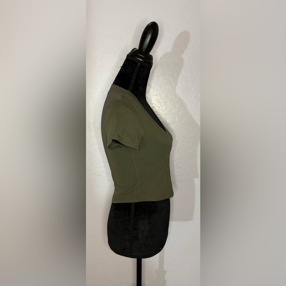 Fashion Nova White, Black, and Olive Green Top - Picture 5 of 10